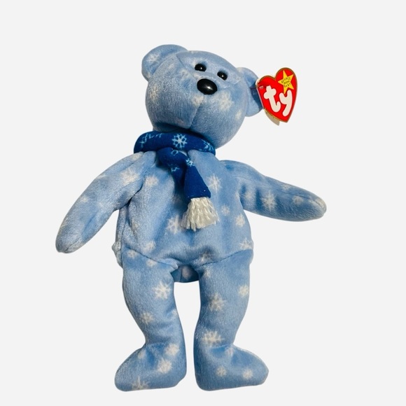 Ty Beanie Baby “1999 Holiday Teddy” – Blue Snowflake Bear with Tags - Picture 5 of 13